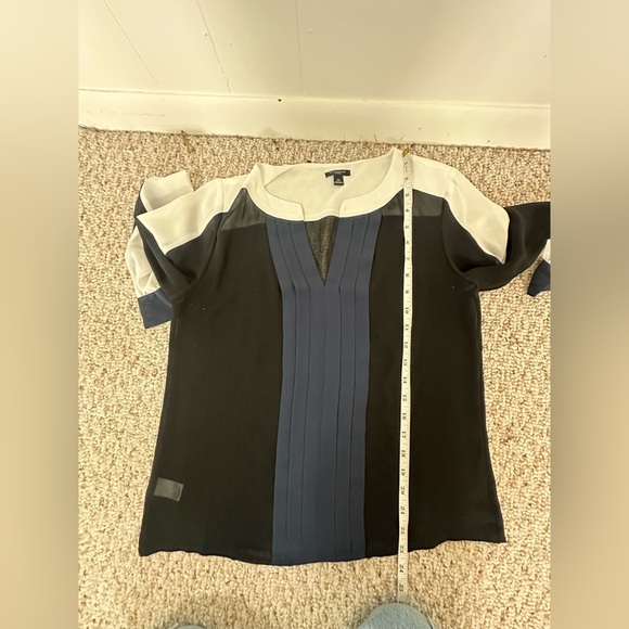 Ann Taylor Asymmetrical Blue Blouse Small petite - Picture 6 of 9